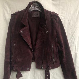 BLANK NYC Suede Moto Jacket Size L Color Plum